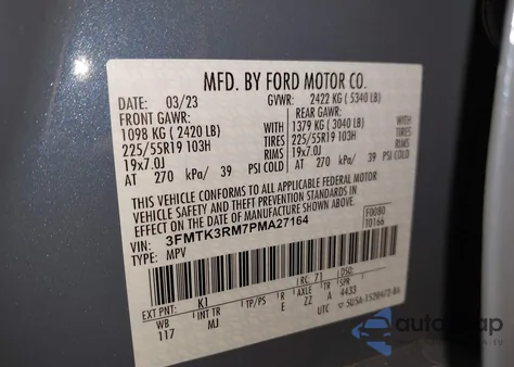 2023 Ford Mustang Mach-E Premium from USA, damaged, VIN 3FMTK3RM7PMA27164